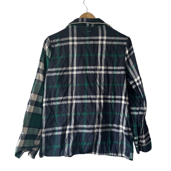 Chelsea Peers cotton revere top pajama in contrast check print - NAVY Medium - Picture 3 of 9